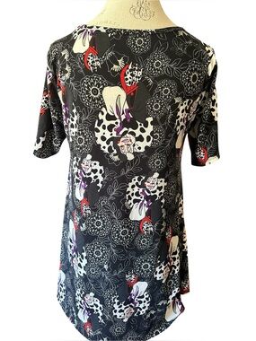 LuLaRoe Disney Cruella De Vil tunic perfect Tee 101 Dalmatians Villians small